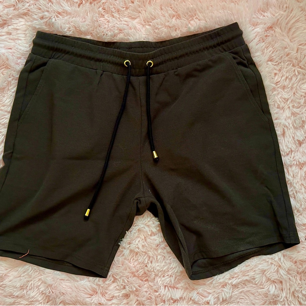 Mens 8" Casual Sweat Shorts with Pockets,Drawstring Athletic Waffle Shorts.
